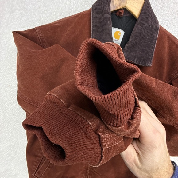 Carhartt Santa Fe Jacket Quilt Lined Mens Small J14 CLY Clay Red - Picture 10 of 14